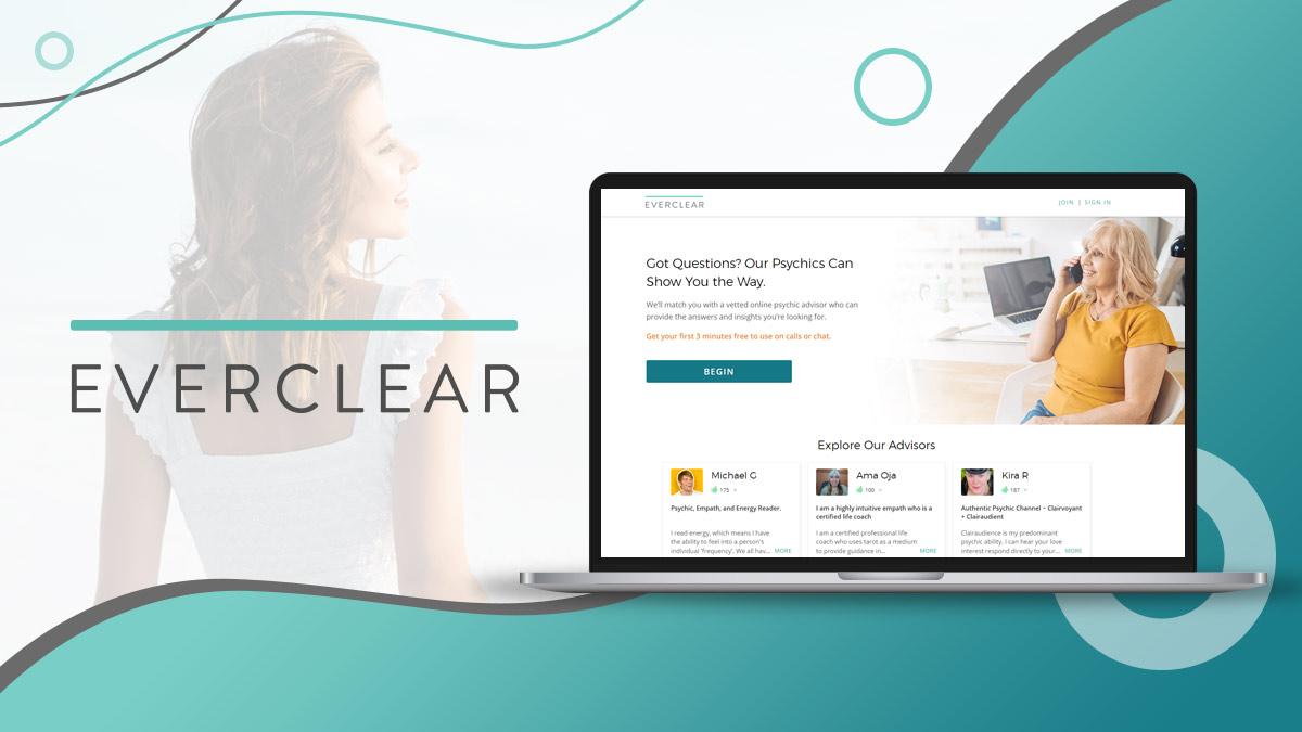 Everclear: Best Psychic App and Website UI