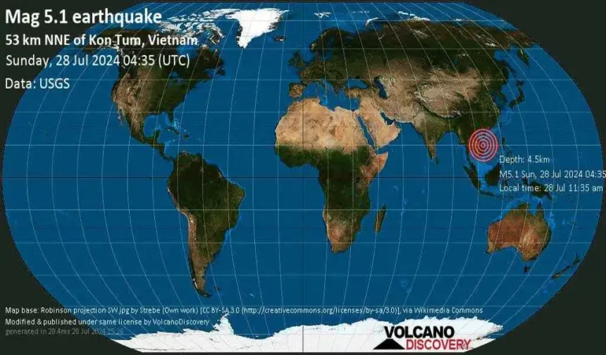 A 5.3-Magnitude Earthquake was Felt in Two Northeastern Thai provinces