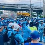 Oil Workers Protest Unpaid Wages at Thai Oil Refinery in Chon Buri