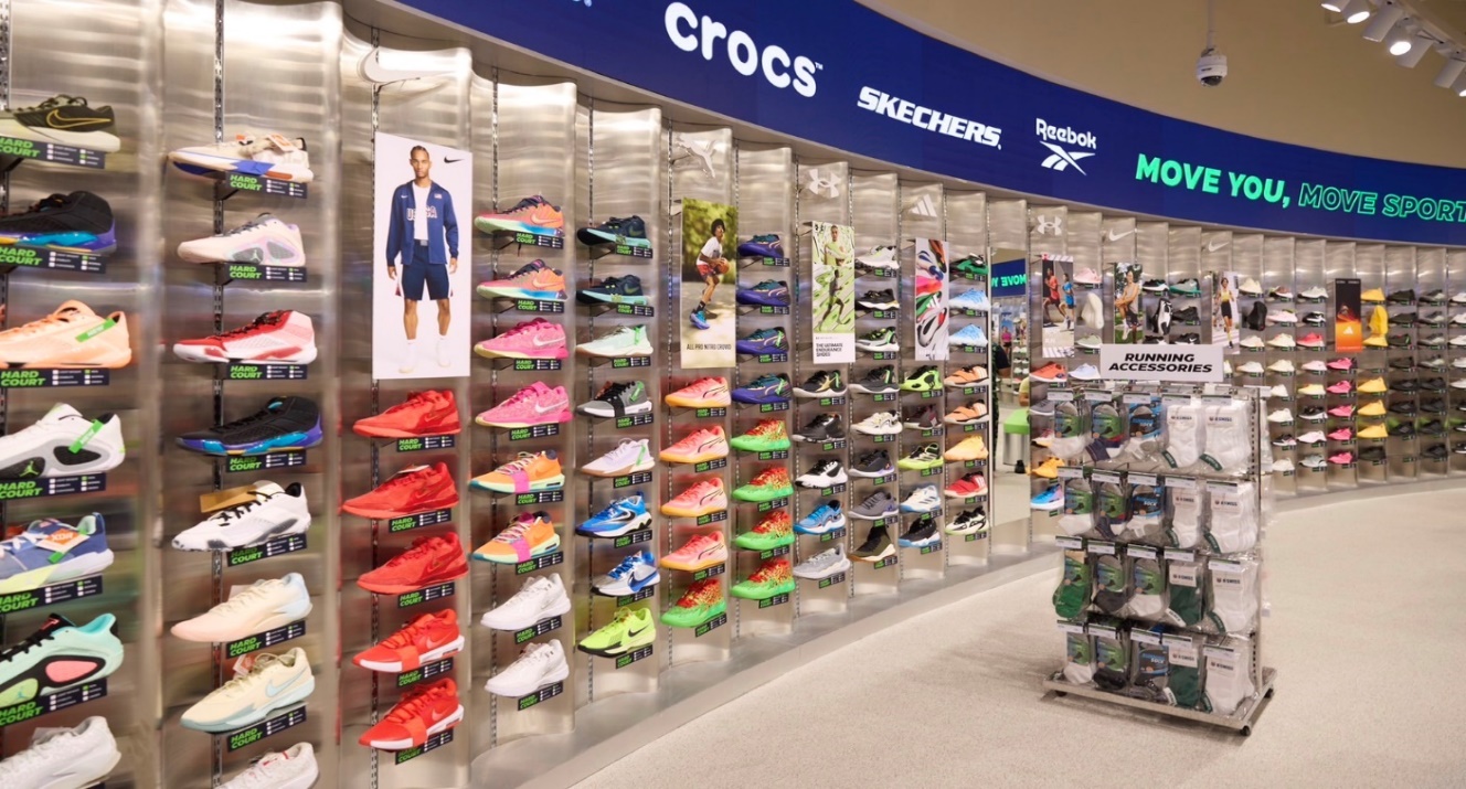 A display of shoes on display Description automatically generated