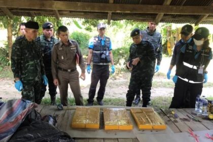 Chiang Rai Police and Soldiers display 23kg of heroin