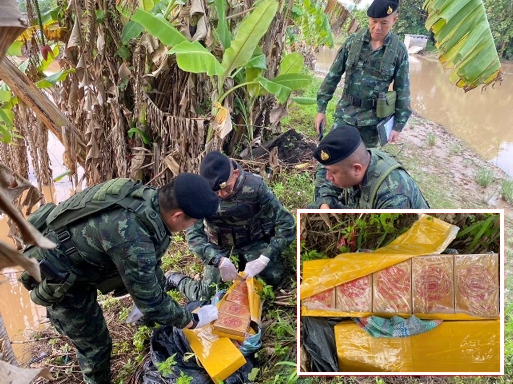 Soldiers in Mae Sai Chiang Rai Seize 120kg of Heroin