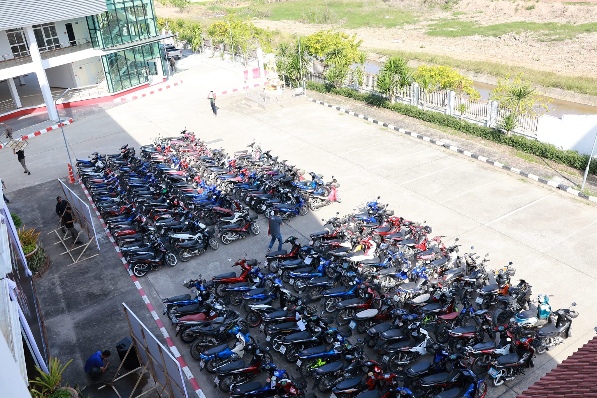 Seized Motorcycles at  Chiang Rai Provincial Police