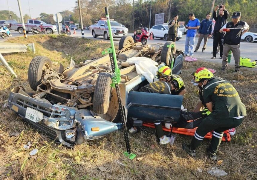 Pickup Truck Driver Killed Lampang