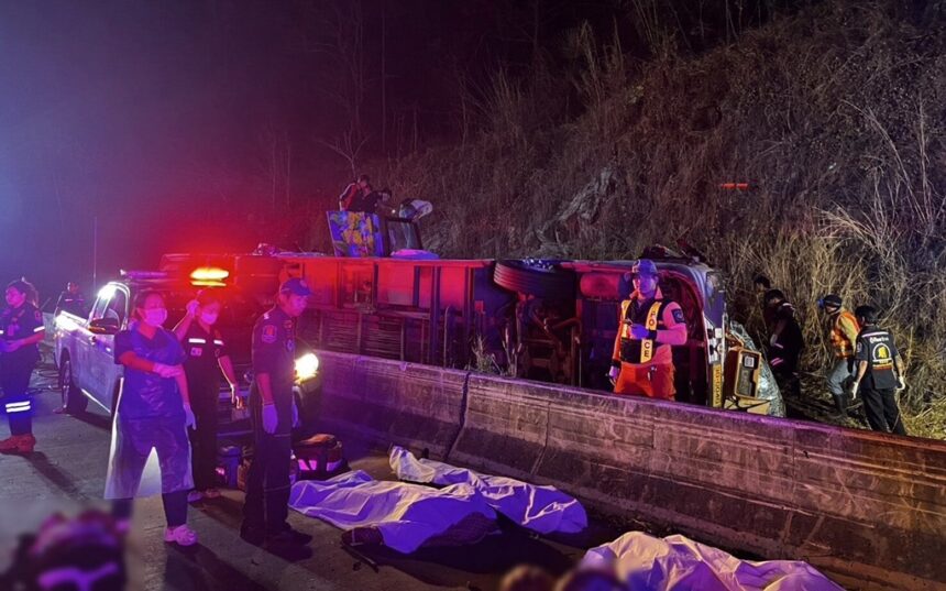 Tour Bus Crash Leaves 18 Dead, 32 Wounded in Central Thailand