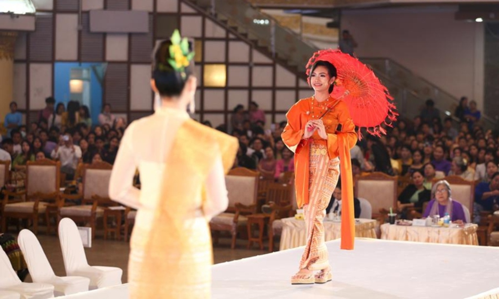 Contestants participate in the Miss Yangon 2025 Competition to mark International Women's Day in Yangon, Myanmar