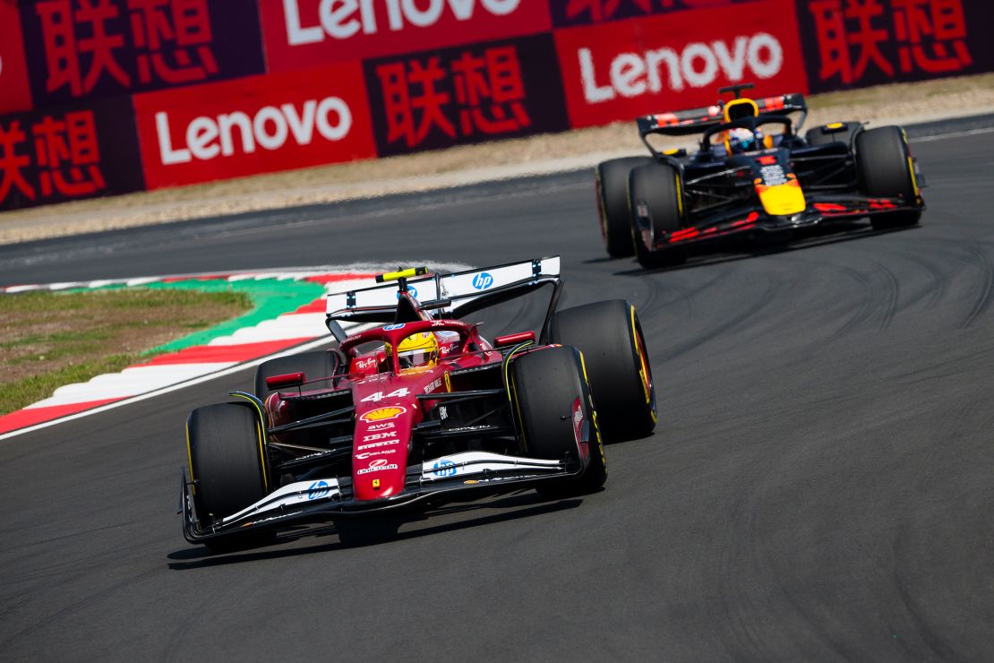 Lewis Hamilton takes first win for Ferrari in sprint race at Chinese Grand Prix 